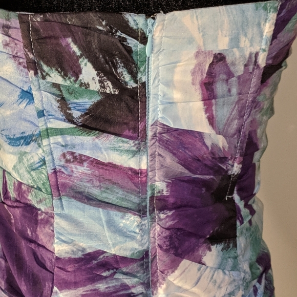 Esley Strapless multicolor print dress sz small - Picture 4 of 8